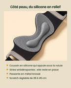 Le dessous de la coque : silicone en relief et stries antidérapantes, passants en métal, scratch