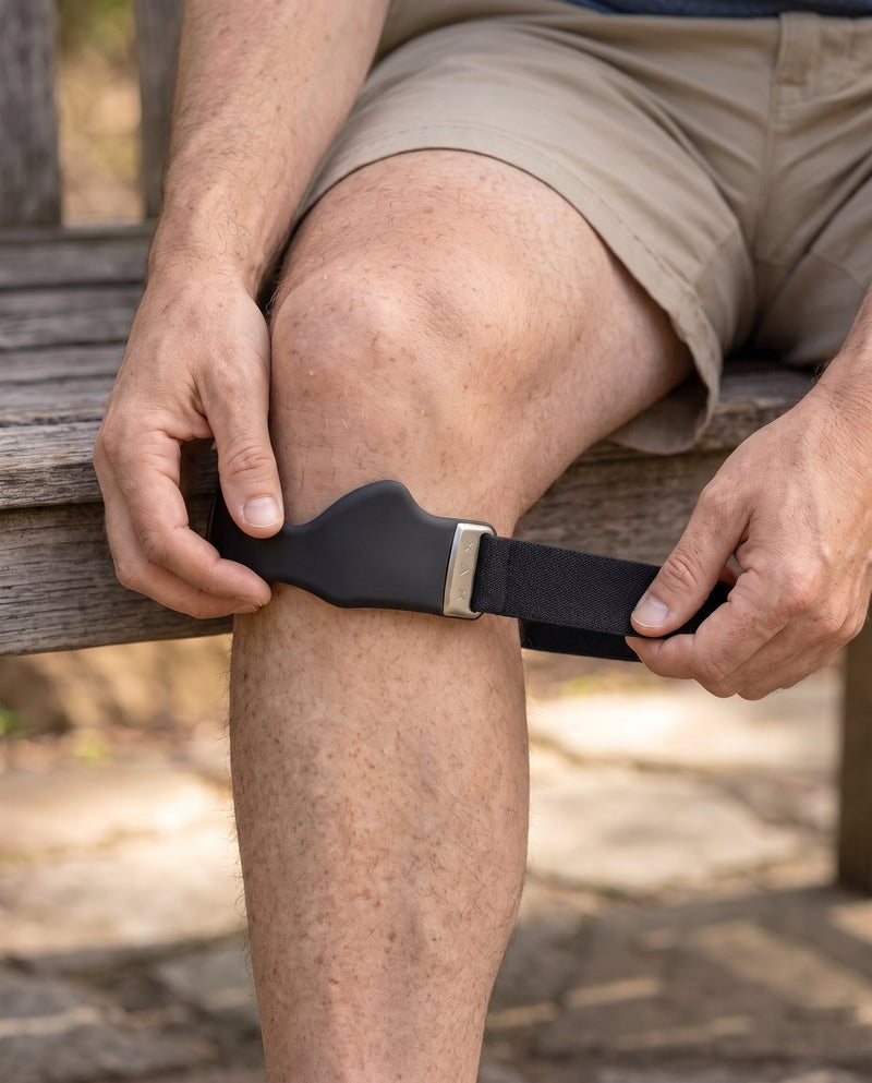 Faire passer la sangle autour de la jambe et dans le passant