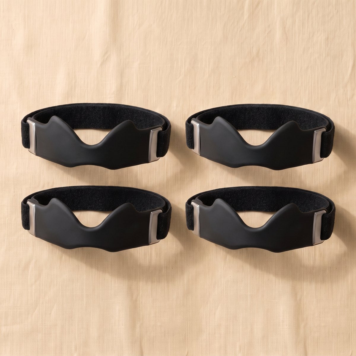 2 paires : 4 sangles de genou noires